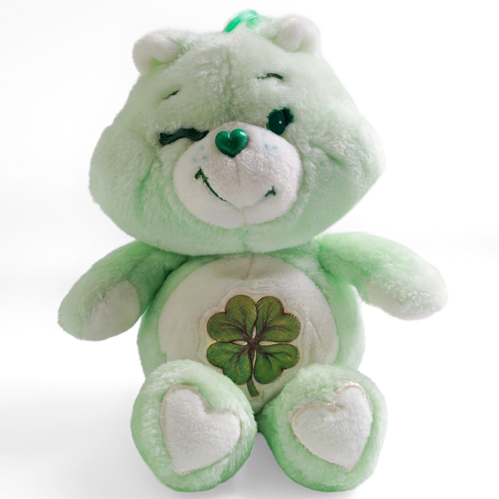 Vintage 1983 Kenner Care Bear Good Luck Bear Stuffed Plush Toy 13"
